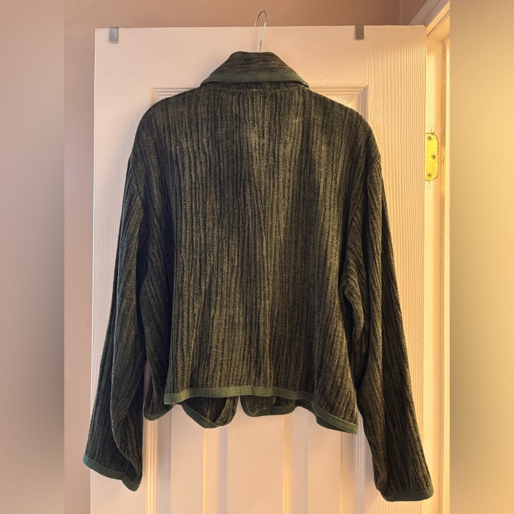 SaddleRidgeVintage Metal Buttons Olive Green Textured Jacket - Picture 2 of 5
